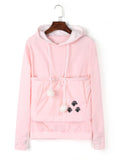 Stylish Cute Cat Paw Printed Ladies Pullover Hoodies