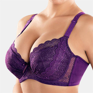 Women's Plus Size Minimizer Busty Lace Bras - Purple