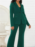 Women Business Formal Comfy Solid Color Suit Coat + Pants