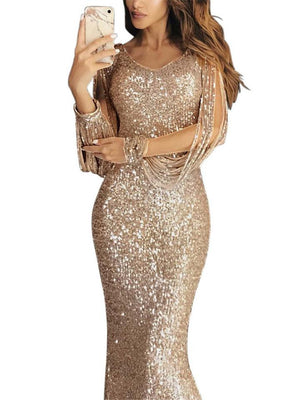 Gorgeous Sequined Mermaid Dress for Evening