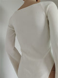 Women's Square Neck Sweetheart Neckline Cut Sweaters