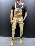 Men's Work Wear Denim Jumpsuit with Pockets