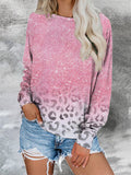 Sweet Lady Pink Shiny Tie-dye Pullover Tops