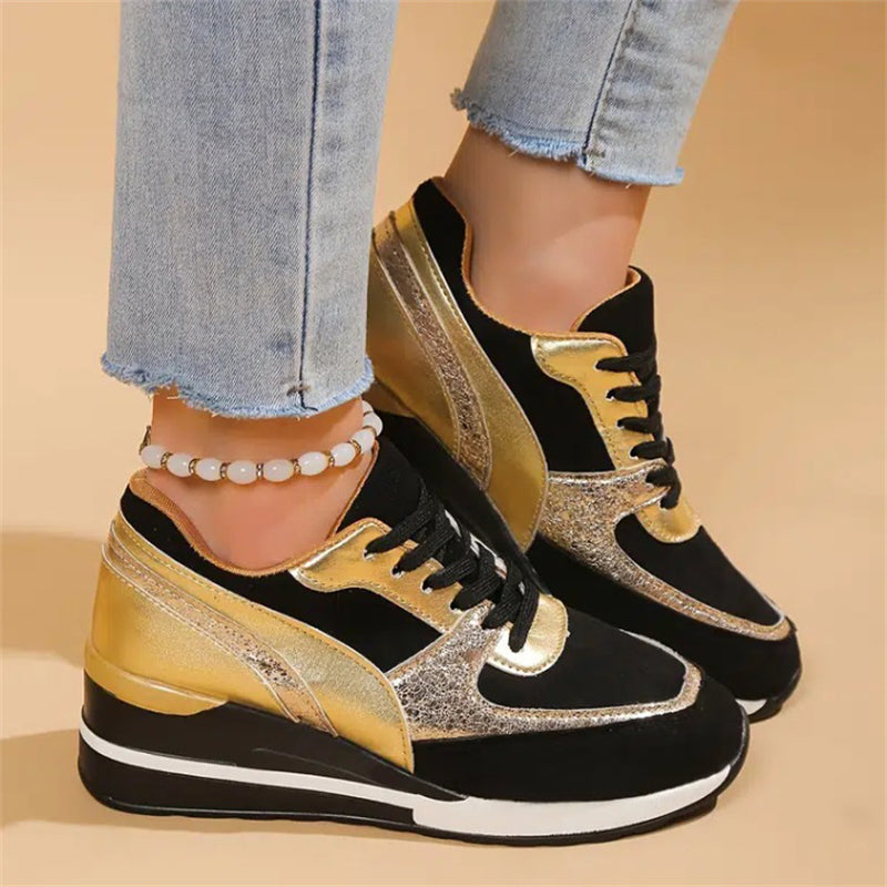 Female All Seasons Mid Heels Sequin Sneakers