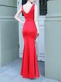 Sexy Ruched Side Slit Formal Dresses for Women
