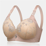 Women's Wireless Floral Embroidered Comfy Bras - Blue