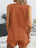 Women's Loose Cozy Round Neck Sleeveless Summer Sets