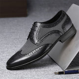 Retro Front Lace-up Breathable Handsome Formal Shoes for Men