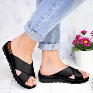 New Summer Casual Slip On Comfortable Open Toe Platform Slippers