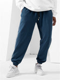 Fashion Simple Style Solid Color Straight-Leg Sporty Drawstring Pants