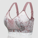 Women's Lace Floral Embroidered Summer Thin Bras - Gray