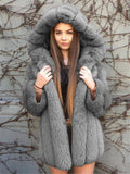 Ultra Cozy Warm Faux Fur Midi Length Hooded Coat