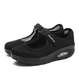 Rocker Bottom Velcro Mesh Flat Shoes