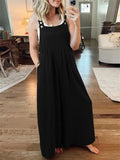 Women's Casual Cotton Linen Wide Leg Holiday Jumpsuits