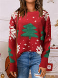 Lovely Christmas Snowflake Print Pullover Casual Women Sweater for Autumn Winter