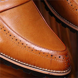 Exquisite Wingtip All-Match Pointed Toe Wear-Resistant Footwear Men's Leather Shoes