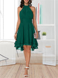 New Elegant Halter Sleeveless High Waist Slim-Fit Cocktail Dresses For Wedding Guest