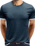 Summer Leisure Short Sleeve Pullover Slim T-shirts For Men