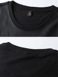 Simple Design Two-Piece Outfit Round Neck T-Shirts + Drawstring Pants