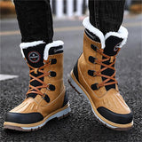 Men's Warm Lace Up Outdoor Waterproof Winter Best Snow Boots