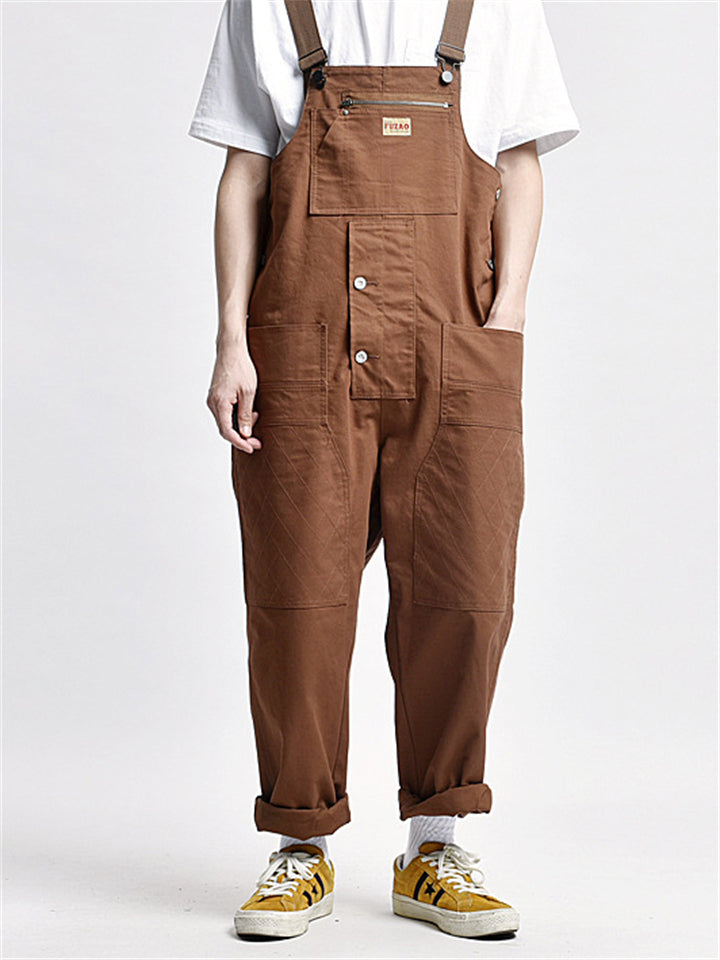 Men's Cool Street Style Multi-Pocket Cargo Jumpsuit