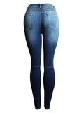 Stylish Slim Dark Blue Denim Pants