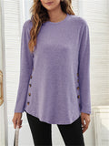Women's Simple Casual Round Neck Long Sleeve T-shirts
