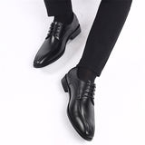 Pointed Toe Business Lace-Up PU Leather Shoes