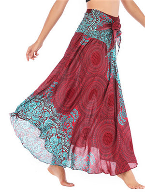 Casual Printed 2-Way Beach Swing Skirts