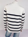 Comfortable Knitted Turtleneck Striped Sweater For Women