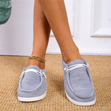 Casual Round Toe Canvas Flat Heel Loafers