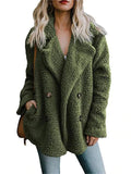 Warm Buttoned Fluffy Coat for Women