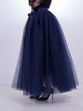 Pretty Trendy Solid Color 7 Layers One Size Long Tulle Skirts For Women