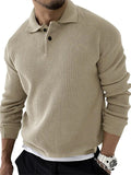 Men's Fashionable Slim Long-sleeved Lapel Autumn Knit Sweater