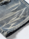 Men's Youth Street Ripped Slim Fit Mid Waist Jeans