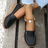 Elegant Ladies Round Toe Muffin Bottom Casual Slip-on Shoes