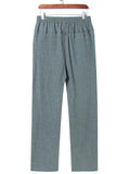 Leisurewear 2 Piece Outfit Round Neck Straight Hem T-Shirt + Elastic Waistband Pocket Pants