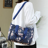 Beautiful Floral Print Nylon Waterproof Casual Lady Travel Shoulder Bag