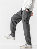 Drawstring Solid Color Loose Pants For Men