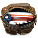 Mens Classic Vintage Durable Leather Crossbody Bags Shoulder Packs