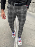 Casual Fashion Stripe And Plaid Design Solid Color Straight-Leg Pants