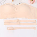 Wireless Seamless Elastic Bandeau Bras With Convertible Straps