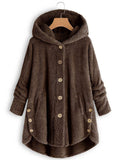 Winter Hooded Fleece Plus Size Extra Loose Women Coat