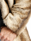 Trendy Winter Thermal Gradient Color Lapel Imitation Mink Fur Coat