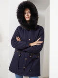 Women's Fleece Hooded Extra Warm Thicken Parka Coats