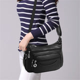 Casual Plain Handle Bag  Roomy Multiple Pockets Bag Ladies Crossbody Purse