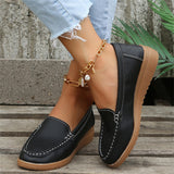 Elegant Ladies Round Toe Muffin Bottom Casual Slip-on Shoes