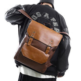 Unisex Vintage Glossy Zipper Buckle Large Capacity Travel Backpacks