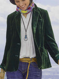 Women's Luxury Velvet Fashion Lapel Button Dowm Blazer