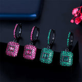 Modern Dazzling Square Luxury Zircon Ladies Earrings